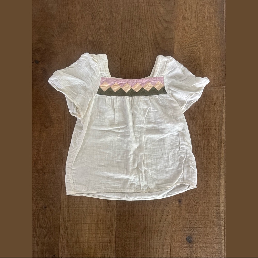 Madewell Patchwork Square Neck Top Blouse - image 2